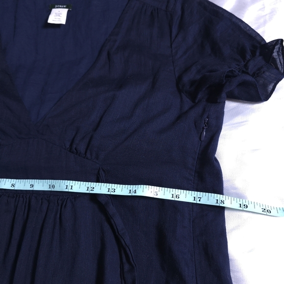 J. Crew Navy Blue V-neck Y2k Baby Doll Blouse Size 8 - Picture 5 of 10